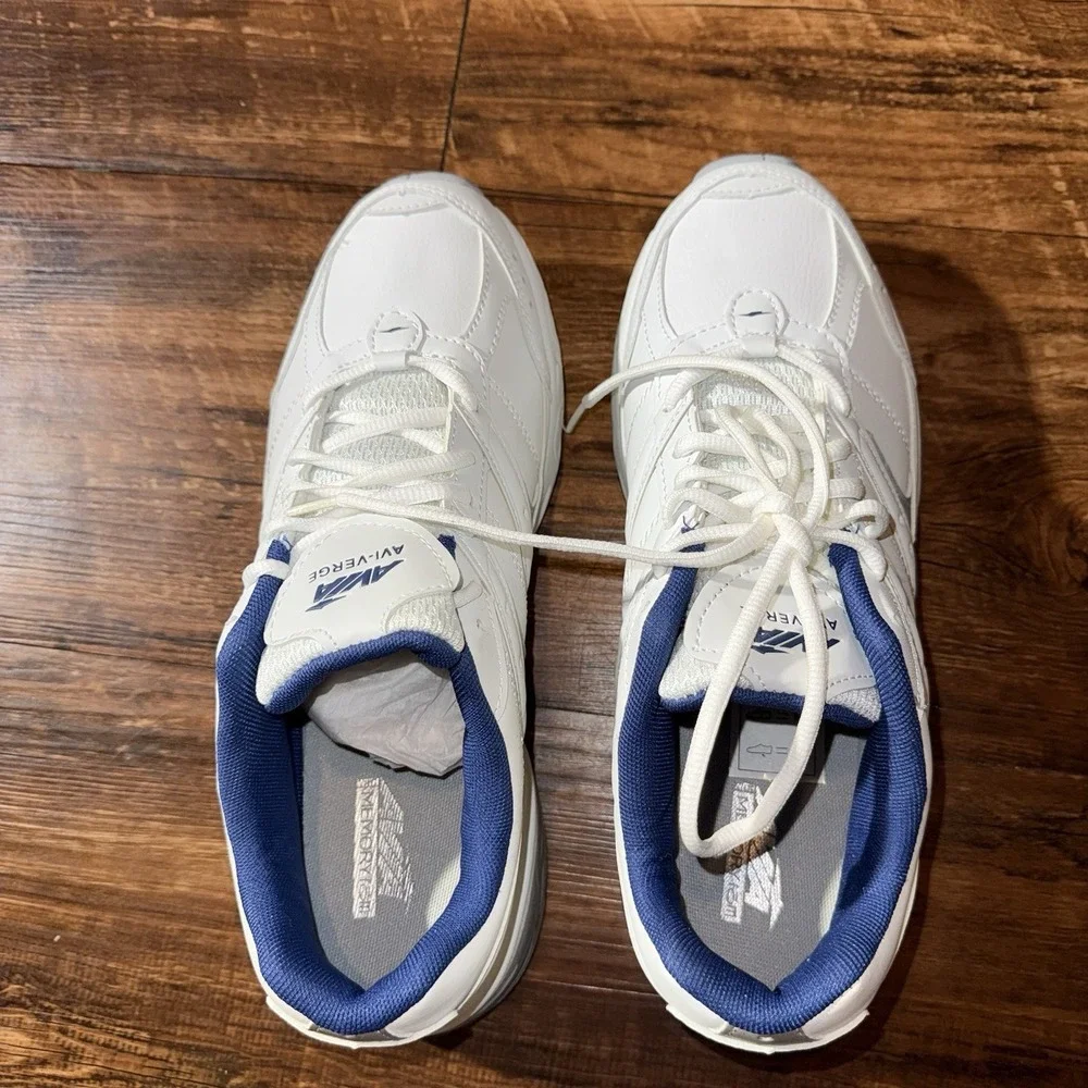 Avia Avi-Verge White Blue Lace Up Memory Foam Sneakers Women's Size 11 NEW